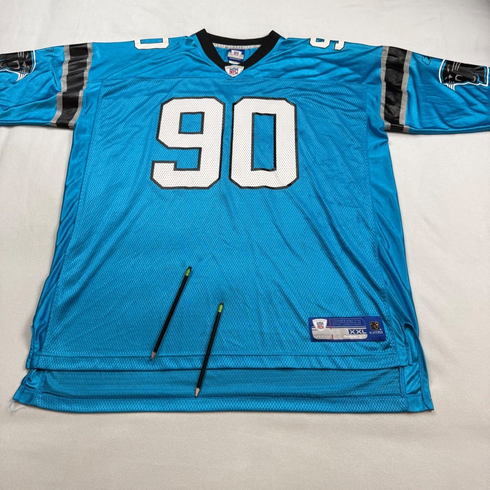 Reebok NFL Carolina Panthers Julius Peppers 90 Jersey Mens XXL Blue Football
